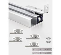 Sliding Door Hardware Kit for 140-183 cm Barn Doors Double Folding Closet Doors Silver h 2600mm/102 Inch Easy Installat Modern Design