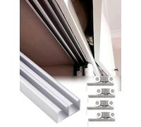 Sliding Door Hardware Kit for Double Bypass Doors, Top Hung Track System for Various Widths