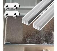 Sliding Door Hardware Kit for Lightweight Closet System - 2 Door Track Set s Door Fittings Acrylic Panels 2.4m (7.9ft) Sliding Rail Accessories