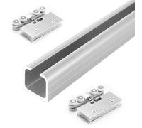 Sliding Door Hardware Kit for Simple s Wardrobe Doors Adjustable Aluminum Rail for Small Bathroom Dividers Champagne h 6.4m/21ft Length
