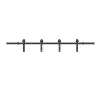 Sliding Door Hardware Kit Indoor Sliding Barn Door Track Steel Black vidaXL