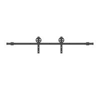 Sliding Door Hardware Kit Indoor Sliding Barn Door Track Steel Black vidaXL