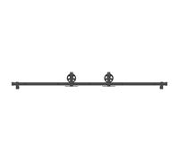 Sliding Door Hardware Kit Black Powder-Coated Steel 200cm Rail 100kg Soft-Close