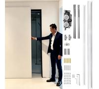 Sliding Door Hardware Kit, Invisible No Rail, 79-180 cm, Hidden Barn Door Set for Kitchen/Bedroom, & Slish (3.9ft/119cm)