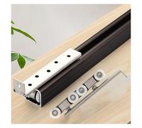 Sliding Door Hardware Kit - Invisible Rails for Grooved Doors, 100-300cm, Floor Guides & Stops Included, Easy Inllat, Sk Black h - Ideal for Modern Home Decor, Space-Saving Solut.