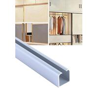 Sliding Door Hardware Kit, Light Duty Top Mount Bypass Track for Wooden Closet & Cabinet Doors, Double Track Length 200cm, Includes Installation Components