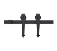 Sliding Door Hardware Kit Rail Track SKIEN Steel Black vidaXL