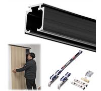 Sliding Door Hardware Kit Soft Close Roller Trac for Barn Doors Heavy Du Ga Door Rail Support Black 178in/452cm Easy Installat Design.