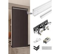 Sliding Door Hardware Kit, Space Saving Trackless Design for Hidden Rooms, Fits 40-50 mm Pocket Bypass Cabinet Panels, Complete Door Handle System