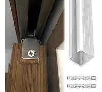 Sliding Door Hardware Kit with Rail Hidden Soft Close Mechanism Aluminum Construct Ceiling or Wall Mount Ideal for Modern Home Decor