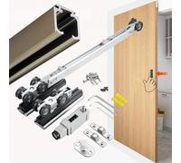 Sliding Door Hardware Kit with Soft Close - Space-Saving Bypass Closet System for Single Pocket Doors, 218cm/86in