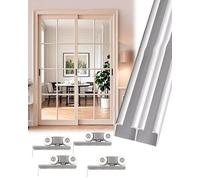 Sliding Door Hardware Kit7ft 8ft 9ft 10ft Pocket Door Track System & 5ft/1.5m 6.6ft/2m Double Barn Door KitSilverBypass Door Track 12.8ft/3.9m