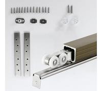 Sliding Door Hardware,Premium Sliding Door Hardware Kit - Top Mount Aluminum Track with Hanger Rollers & Stops for Barn Doors - Single Rail System for Smooth Operation & Easy Installation