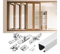 Sliding Door Hardware Replacement Kit Adjustable 1-4m for Folding & Cabi Customizable 3.5m (11.5ft) Track for 8 Doors Smooth