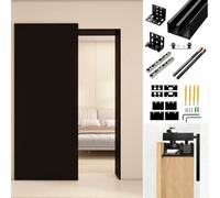 Sliding-Door-Hardware Sliding Door Track 24 32 40 48 60inch Concealed, Aluminum Ghost Track Hardware with Bidirectional Damping Buffer, Interior Closet Door Floating Rail(101cm/39.8in)