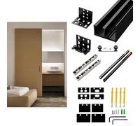 Sliding-Door-Hardware Sliding Door Track Set for Bathroom, 26 28 30 32 34 36 38" Quietly Soft-Close Barn Door Rail Hardware Kit, Hidden Pocket Door Guides for Kitchen Study(26in/66.0cm)