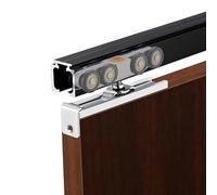 Sliding-Door-Hardware Sliding Door Track Set with Quiet Dampers, Bypass Barn Door Hardware Kit Ceiling Mounted, Heavy Duty Hangers Rail for Interior Bypass Doors(B,95cm/37.4in)