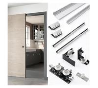 Sliding-Door-Hardware Sliding Door Track Set with Soft-Close Mechanisms, Quietly Hidden Barn Door Rail Kit, Closet Doors Guide Hardware for Cloakroom Study Cuttable(109cm/42.9in)