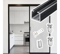Sliding Door Hardware,Soft Close Sliding Glass Door Track Replacement Kit - 24ft for Commercial & Residential Use, Easy Installation, Durable & Quiet Operation, Top Hanger Assemblies Includ