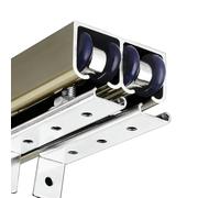 Sliding Door Hardware Track Kit - Aluminum Sliding Door Tracks for Single/Double Doors, Wall/Ceiling Mount, Cuttable Rail for Closets and Living Rooms