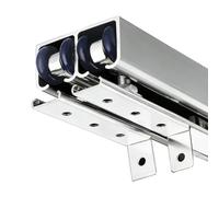 Sliding Door Hardware Track Kit - Aluminum Sliding Door Tracks for Single/Double Doors, Wall/Ceiling Mount, Cuttable Rail for Closets and Living Rooms