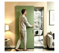 Sliding-Door-Hardware Trackless Floating Sliding Door Hardware Kit 30 32 36 40 48 60in, Invisible Concealed Ghost Track System, Soft Close Hidden Rail for Barn Closet Doors(32″/81.3cm)