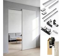 Sliding-Door-Hardware Trackless Sliding Door Hardware Kit, Invisible Concealed Rail System with Soft Close Anti-Pinch, Heavy-Duty Aluminum Track for Bedroom Closet Living Room(40in/101.6cm/3.3ft)