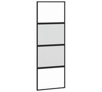 Sliding Door Interior Barn Black Tempered Glass and Aluminium vidaXL