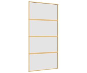 Sliding Door Interior Barn Gold Frosted ESG Glass and Aluminium vidaXL