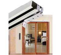 Sliding Door Kit 3 4 6 8 10 12 ft Pocket Door Track for 2 Door System, Silver Sliding Double Track Hardware Kit for Bypass Barn Door, Bifold Door Rail Heavy Duty(13.4ft/4.1m)