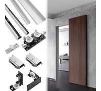 Sliding Door Kit 32 40 50 60 70 inch Concealed Sliding Barn Door Hardware with Soft Close, Invisible Trackless Sliding Door Kit for Pocket Wooden Door(180cm/71inch)