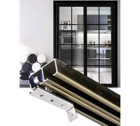 Sliding Door Kit 4FT 5FT 8FT 9FT 10 FT Bypass Sliding Double Track Set, Barn Door Hardware Kit for Two Doors, Pocket Door Track for Wardrobe Door/Bifold Door(6.3ft/1.9m)