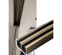 Sliding Door Kit Barn Door Double Track for Wardrobe, Top Hung Sliding Door Roller Kit for Outdoor Shed, Champagned Bifold Door Hardware Set/2050Mm/81 inch