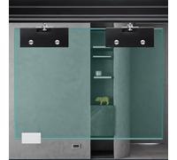 Sliding Door Kit Black Glass Door Track Hanger Heavy Duty, Bathroom Partition Door Hardware Pulley Kit, Top Hung Sliding Door Rail for Pantry Balcony Laundry(130cm (4.3ft))