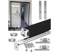 Sliding Door Kit Black Pocket Door Track and Hardware Set, Hidden Sliding Door Kit Hidden for Single Wooden Door,Barn Door Hardware Kit/Color/172 Cm/67.6 inch