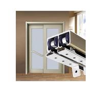 Sliding Door Kit Bypass Door Track Hardware Set, Double Doors Aluminum Chest Rail Kit, Study Room Kitchen Closet Door Guide(Track 210cm)