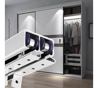 Sliding Door Kit Closet Door Top Rail Track Bypass Door, Double Barn Door Ceiling Mount Hardware Set, Smoothly & Quietly Invisible Sliding Door System Unit(Silver,2.7m/8.9ft)