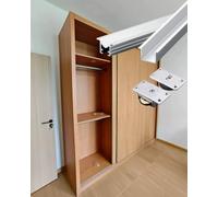 Sliding Door Kit Concealed Cabinet Track with Upper and Lower Channel, Wardrobe Sliding Rail 40 60 80 90 100 160 180 200 cm, Sliding Door Hardware and Track Kit(180cm/70.8inch)