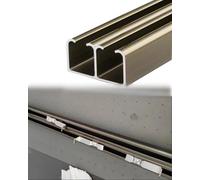 Sliding Door Kit Double Sliding Door Track 12 ft 7 ft 9 ft 14 ft, Internal Bypass Wardrobe Door Track Kit for 2 Doors, Gold Pocket Door Hardware for Barn Door/Closet Door(5.3ft/1.6m)