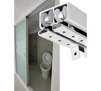 Sliding Door Kit Double Sliding Door Track Kit, Silver Barn Door Hardware Kit for Bifold Doors/Cabinets, Box Rail Track with Roller/9Ft/274Cm