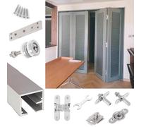 Sliding Door Kit Folding Door Hardware Kit 78 136 183 300 cm, Heavy-duty Sliding Closet Door Track for Double, Hidden Hanging Track System Unit for Pantry(29inch/73.7cm)