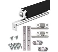Sliding Door Kit Single Pocket Sliding Door Track Hardware Set Heavy Duty, 60 Inch / 66 Inch / 80 Inch Barn Door Rail Kit for Cabinet, Garage Door Hanger Kit Black(172.7cm/68inch)