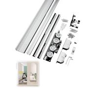 Sliding Door Kit Single Sliding Barn Door with Concealed Track, Pocket Door Hidden Slider with Soft Close and Wheels, Laundry Room Door Guide Replacement(120cm/47.2inch/3.9ft)