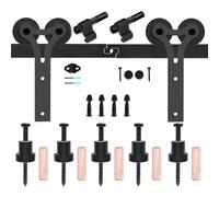 Sliding Door Kit, Sliding Barn Door Rail Kits Y Shape Roller Hanger Door Hardware Track with Upgraded Nylon Bearings Stable and Sturdy(6.6FT-201cm)