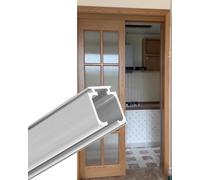 Sliding Door Kit Sliding Door Soft Close Kit, Wall Mount Box Rail Hanger Hardware Set for Cabinet & Closet, Interior/Sier/50In/127Cm