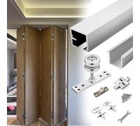 Sliding Door Kit Sliding Door Track Barn Door Hardware, Bi-folding Pocket Door Rail Top Hung - 1"-1 5/8" Opening, Wood Doors Sliding Guide Replacement Kits(24inch/61cm)