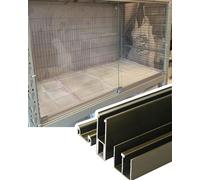 Sliding Door Kit Sliding Glass Wardrobe Door Hardware with Down Rail, Closet Vitreous Door Guide for Display Cabinet, Glass Cupboard U Channel Slidera(Champagne,213cm/83.8inch)