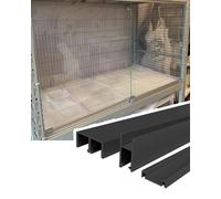 Sliding Door Kit Sliding Glass Wardrobe Door Hardware with Down Rail, Closet Vitreous Door Guide for Display Cabinet, Glass Cupboard U Channel Slidera(Black,240cm/94.4inch)