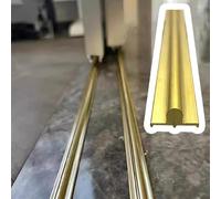 Sliding Door Kit T-Shaped Brass Track Replacement, Ultra-Narrow Bottom Guide Rail with 2 Pulleys, Customizable Pocket Door Down Track 8.2ft