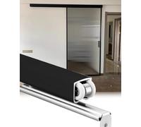 Sliding Door Kit Top Hung Single Door Sliding Kit for Barn Door,Bifold Sliding Barn Door Hardware Kit for Closet Doors/Black/14Ft/4.30M